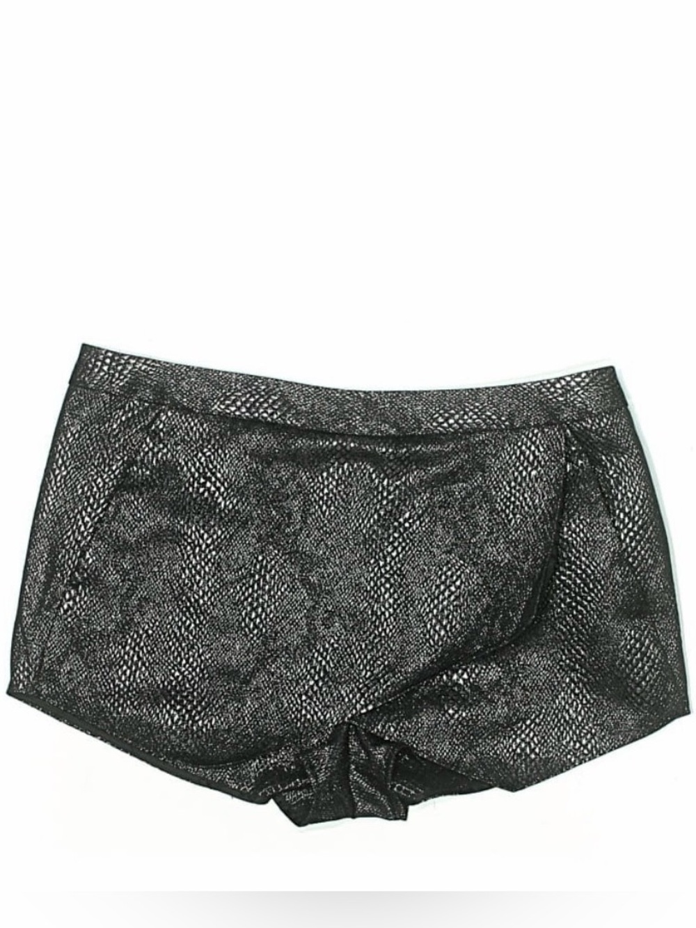 Express Metallic Black Snake-Print Skort